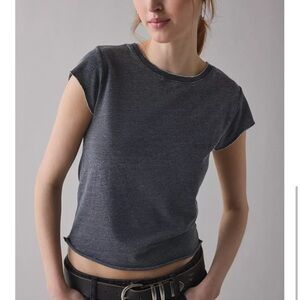 BDG Binx Raw-Edge Cropped Baby Tee